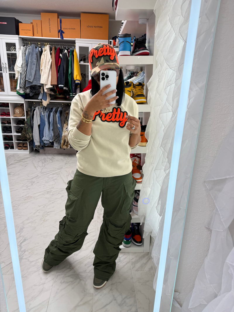 Pretty Sweatshirt (Safety Orange/Cream)