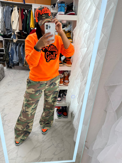 Pretty Trucker Hat Camouflage Safety Orange Stylish Fit