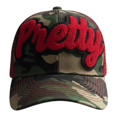 Pretty Trucker Hat Camouflage Red Stylish Adjustable Fit