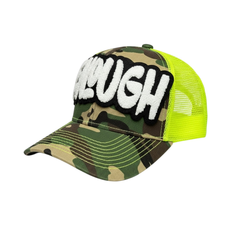 Enough Trucker Hat Camouflage Neon Yellow Style
