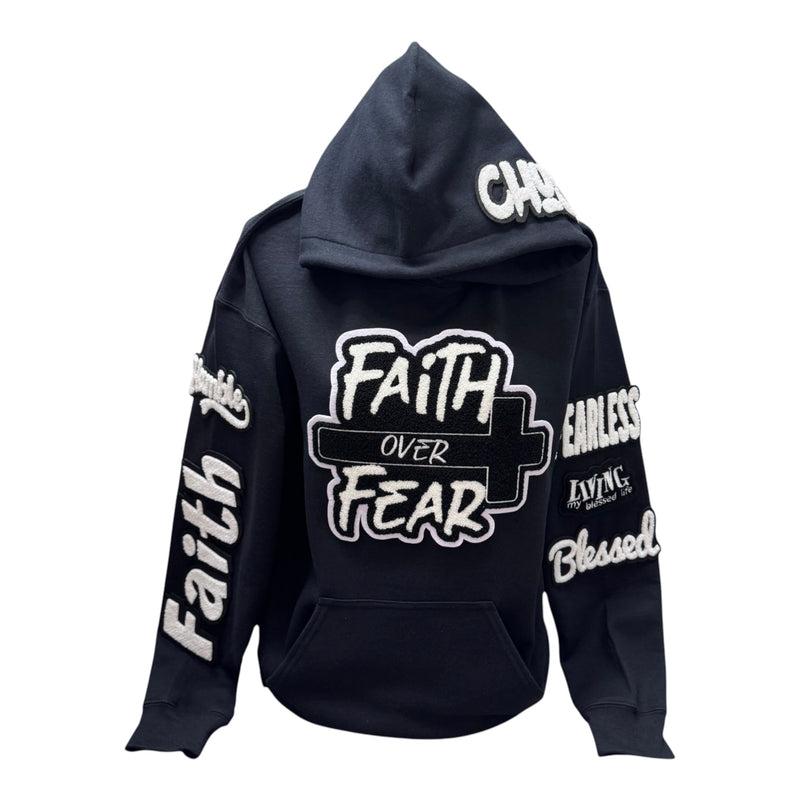 Faith Over Fear Hoodie (Black/White)