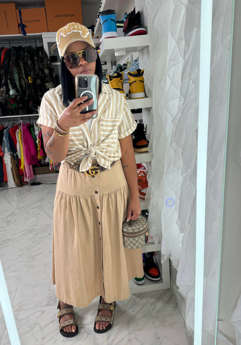 Pretty Trucker Hat (Tan/White) for Stylish Everyday Wear