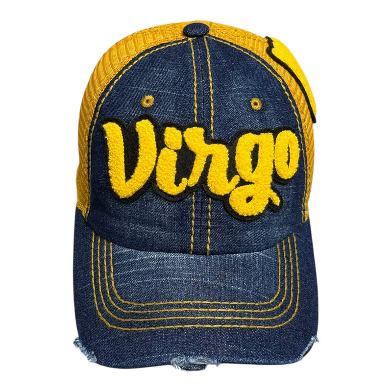 Gold and Denim Virgo Trucker Hat