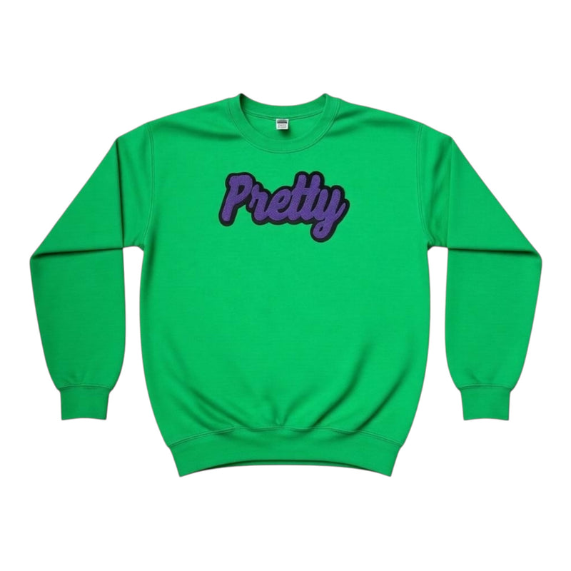 Green sweatshirt with &