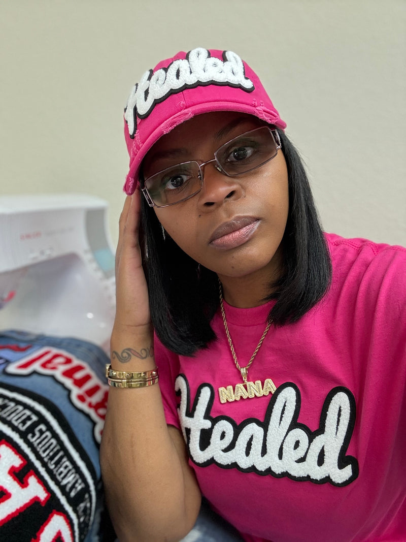 Healed T-Shirt Hot Pink White Unisex Cotton Comfort 