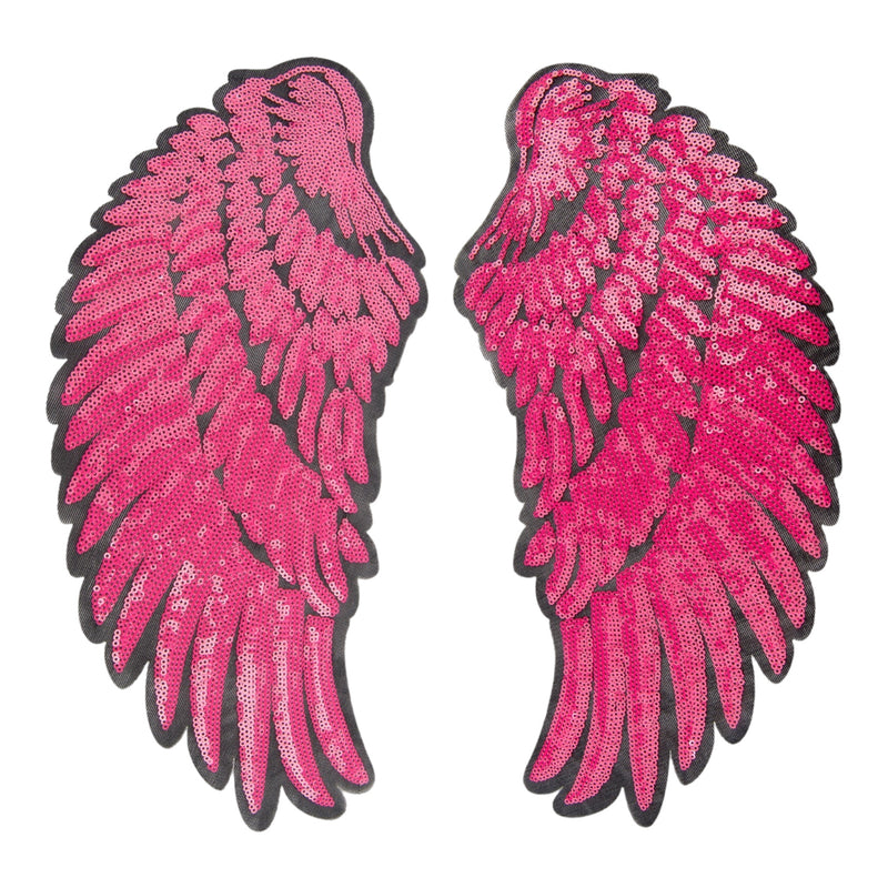 Hot Pink Sequin Angel Wings Patch