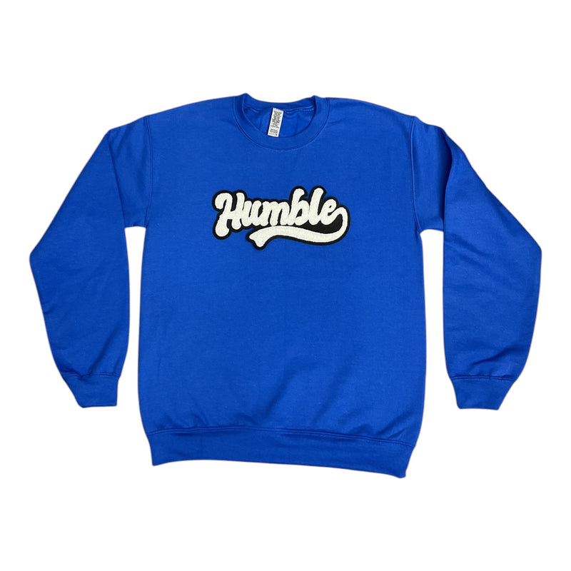 Humble Sweatshirt White/Royal Blue