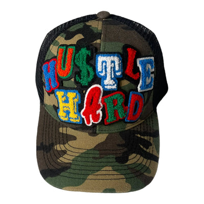 Hustle Hard Hat, Camouflage Print Trucker Hat with Mesh Back Reanna’s Closet 2