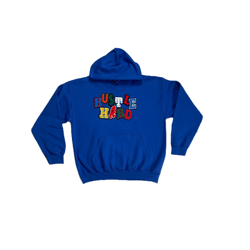 Hustle Hard Hoodie Blue