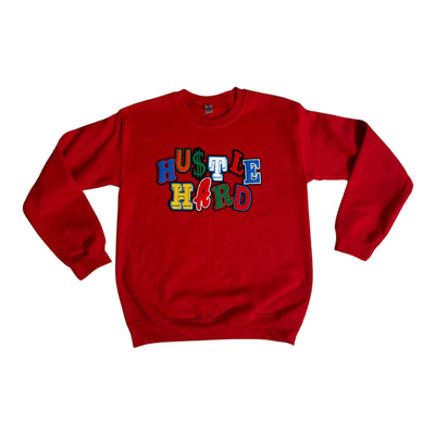 Hustle Hard Sweatshirt Red