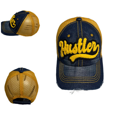Hustler Hat, Distressed Trucker Hat with Mesh Back - Reanna’s Closet 2