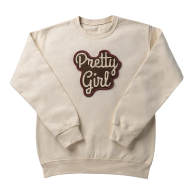 Cream Burgundy Brown Pretty Girl Sweatshirt