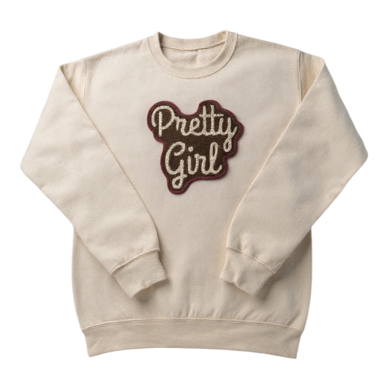 Cream Burgundy Brown Pretty Girl Sweatshirt