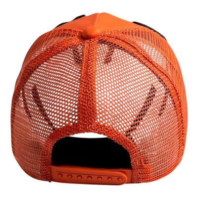 Pretty Foam Trucker Hat Orange Black Stylish Adjustable Cap