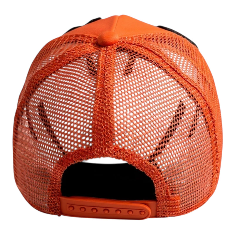 Pretty Foam Trucker Hat Orange Black Stylish Adjustable Cap