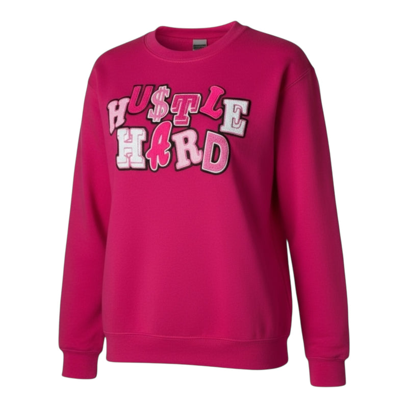Hustle Hard Sweatshirt Pink Multi Unisex