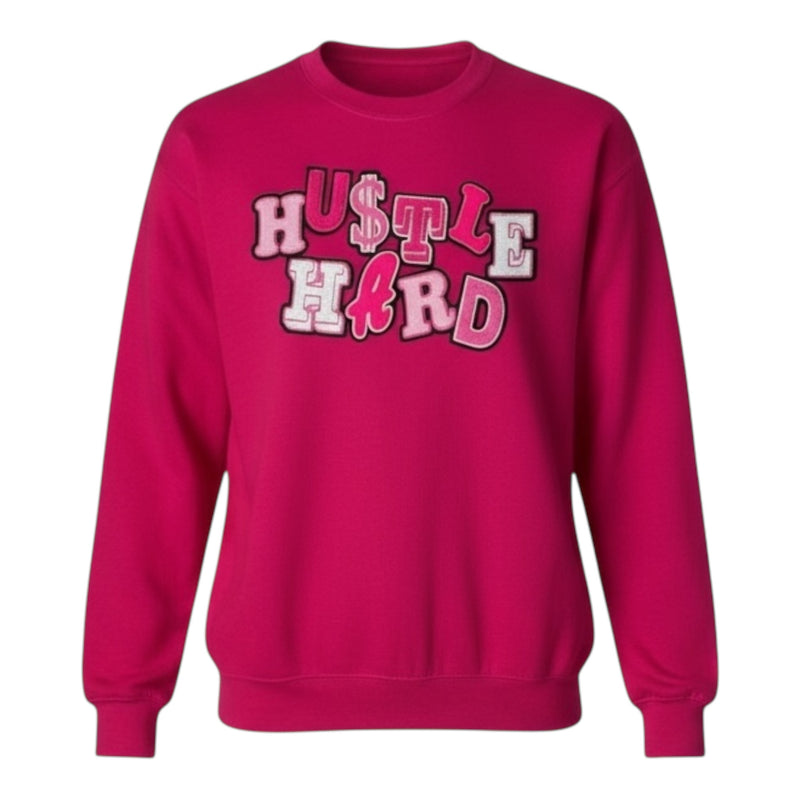Hustle Hard Sweatshirt Pink Multi Unisex