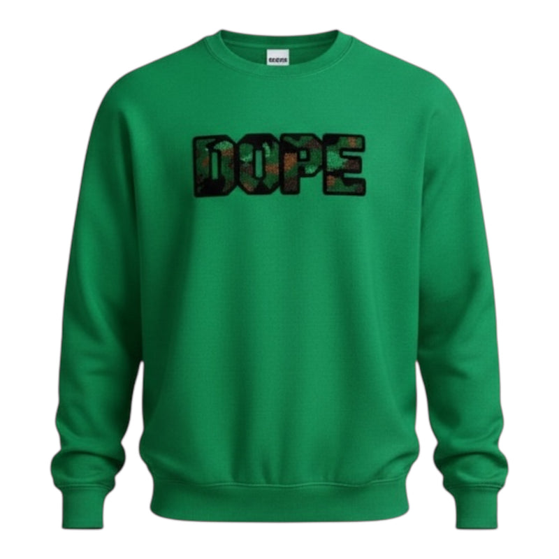 Dope Sweatshirt Camo Green Trendy Comfortable Wear