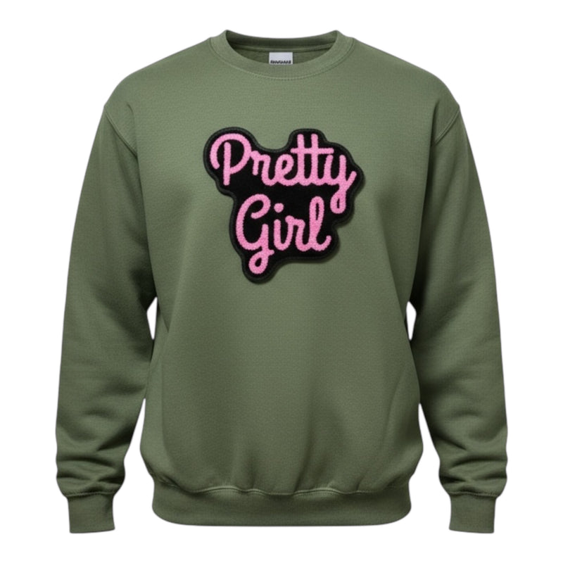 Green sweatshirt with &