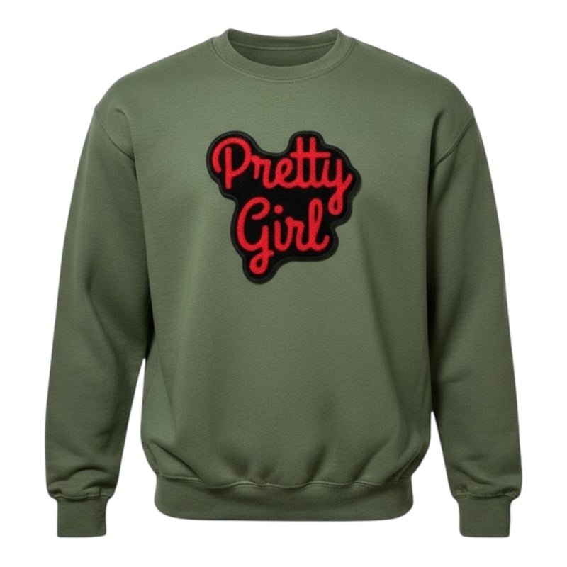 Green sweatshirt with &
