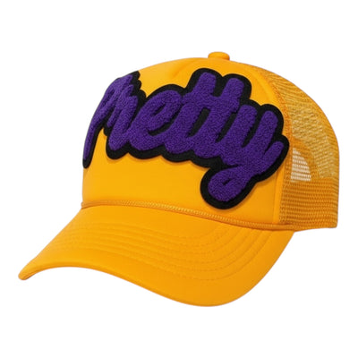 Pretty Foam Trucker Hat Gold Purple