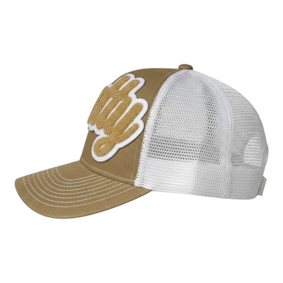 Pretty Trucker Hat (Tan/White) for Stylish Everyday Wear