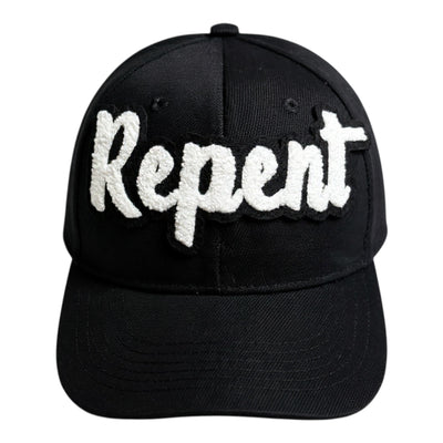 Repent Baseball Cap in Black