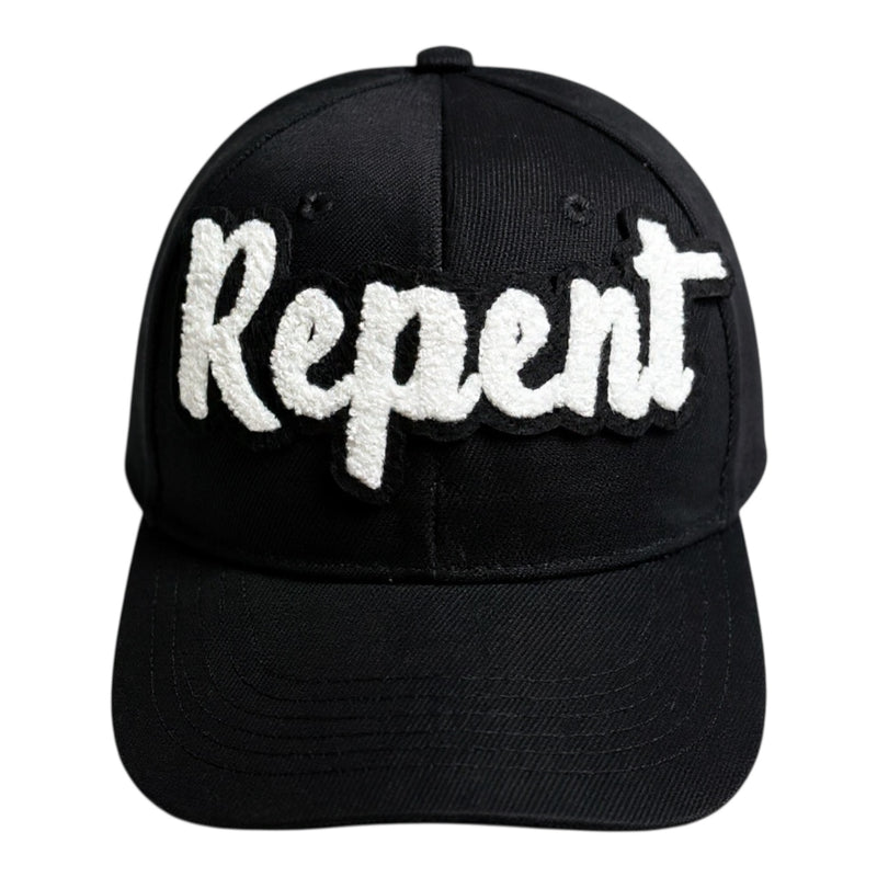 Repent Baseball Cap in Black