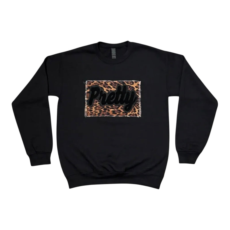 Limited Edition Pretty Sweatshirt Animal Print Black