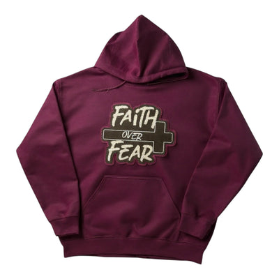 Faith over Fear hoodie in Maroon 