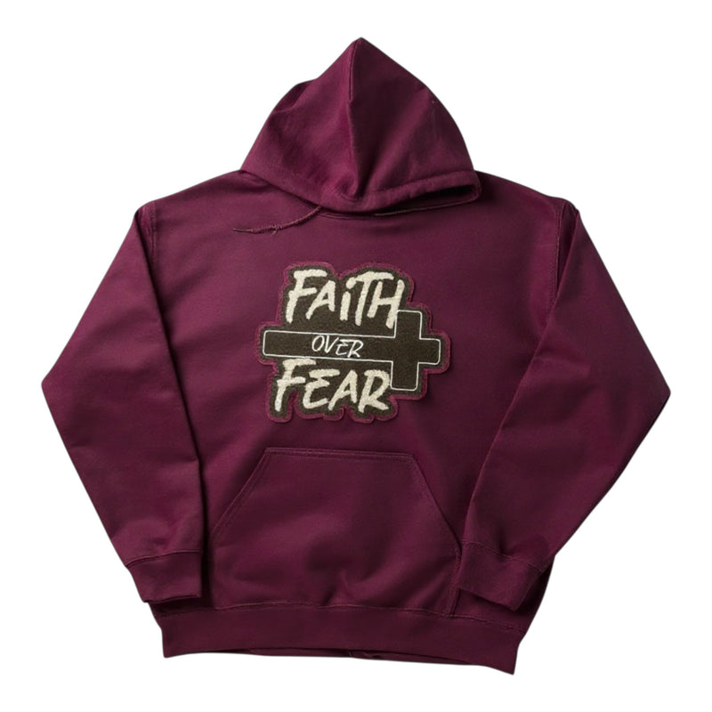Faith over Fear hoodie in Maroon 