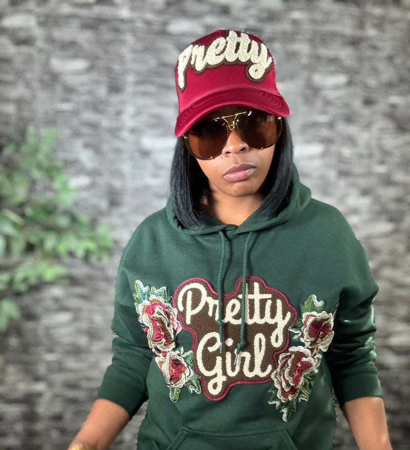 Pretty Girl Hoodie (Forest Green/Multi)