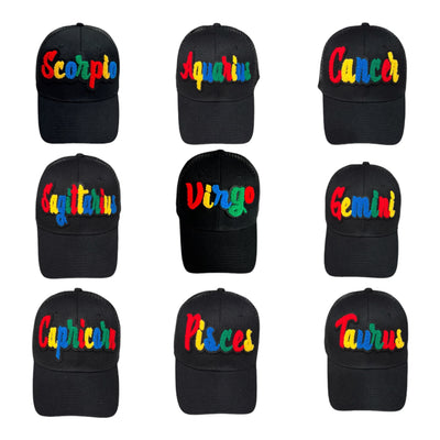 Zodiac Sign Trucker Hat (Black/Multi)