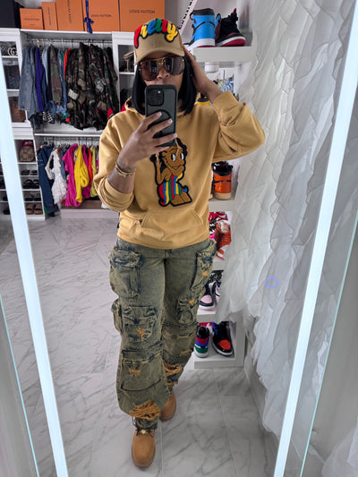 The Original Betty Hoodie Unisex Old Gold Multi