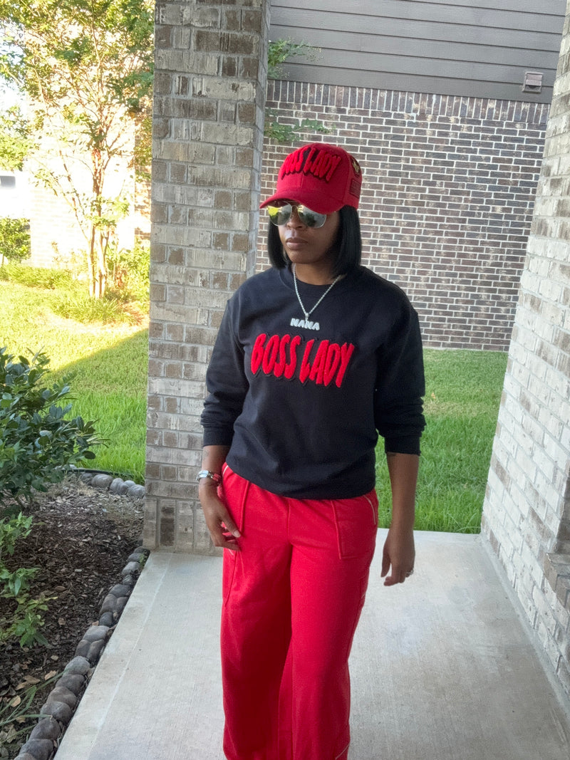 Remixed Boss Lady Baseball Cap (Red/Black)