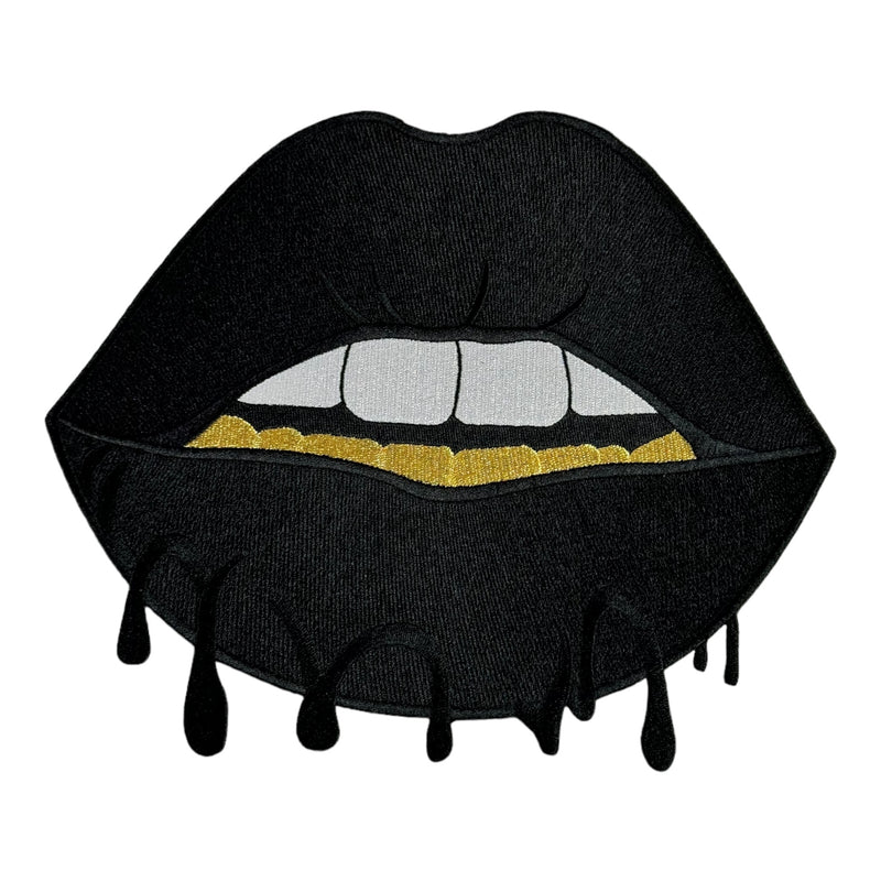 Lips With Gold Teeth Patch ( 9 inch)