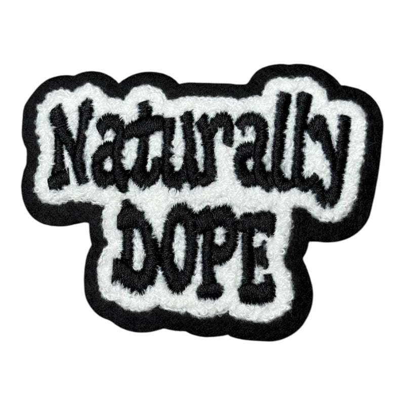 Embroidered patch with &