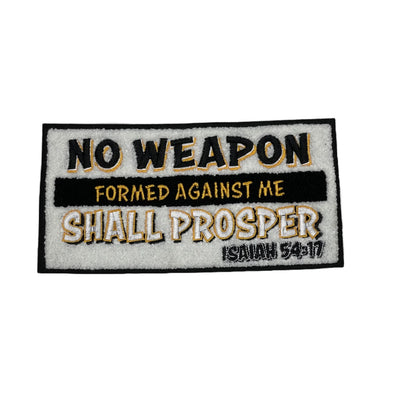 No Weapon Formed Against Me Shall Prosper Patch, 9” Chenille Patch, Sew on Patch - Reanna’s Closet 2