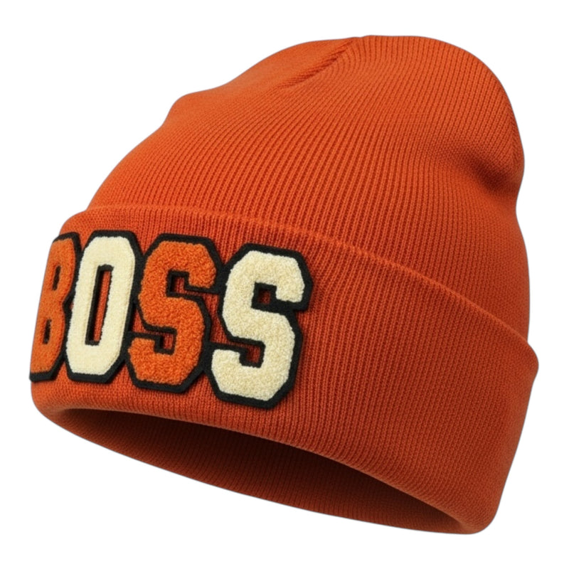 Orange beanie with &