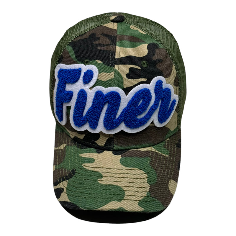 Customized Finer Hat, Camouflage Print Trucker Hat with Mesh Back