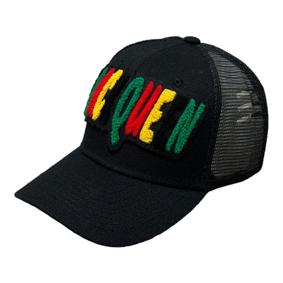 Black Queen Hat, Trucker Hat with Mesh Back (Black)