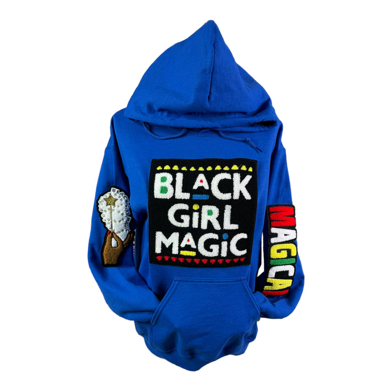 Black Girl Magic Patched Hoodie, Please Allow 2 Weeks for Processing
