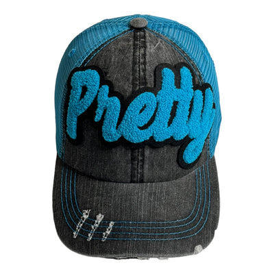 Pretty Hat, Distressed Trucker Hat with Mesh Back (Turquoise) Reanna’s Closet 2