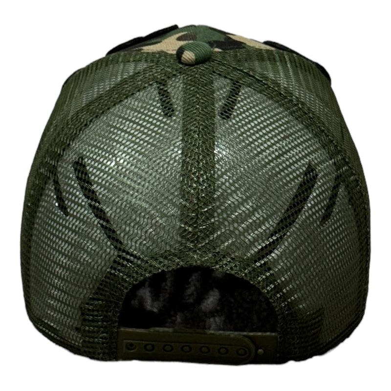 Pretty Hat, Camouflage Print Trucker Hat with Mesh Back (Cream)