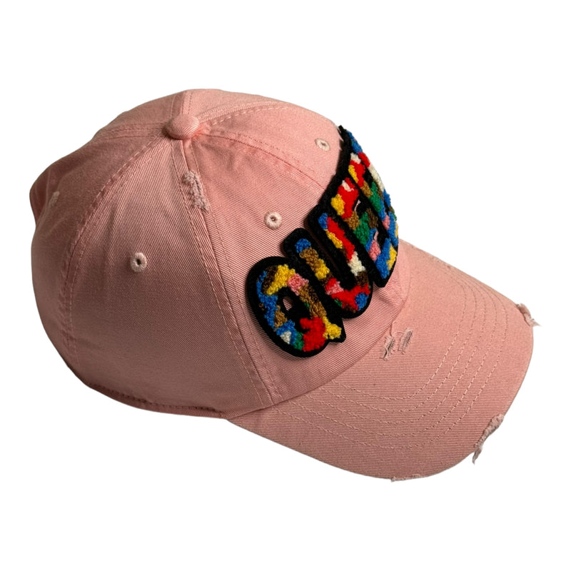 Customized Camo Queen Hat, Distressed Dad Hat