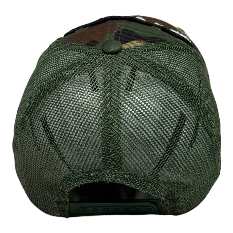 Queen Hat, Camouflage Print Distressed Trucker Hat with Mesh Back