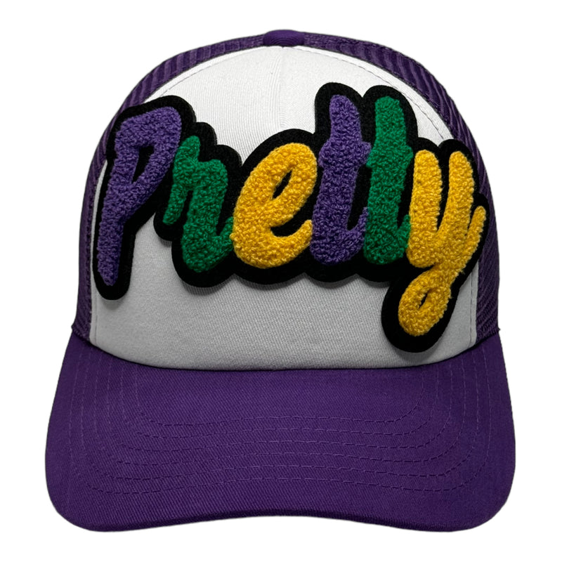 Pretty Hat, Foam Trucker Hat (Mardi Gras Combo)