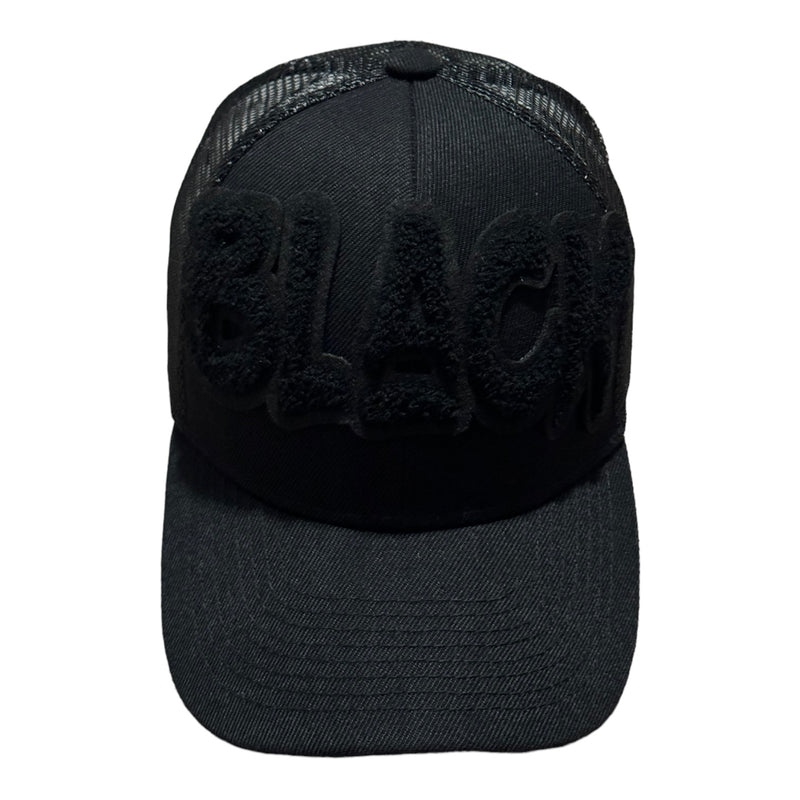 Black Hat, Trucker Hat with Mesh Back (Black)