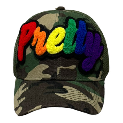 Pretty Hat, Camouflage Print Trucker Hat with Mesh Back (Rainbow) Reanna’s Closet 2