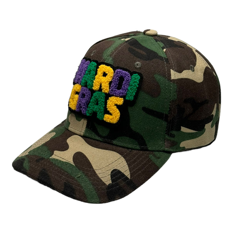 Customized Camouflage Print Mardi Gras Baseball Cap